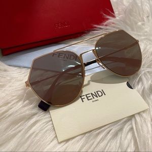 New fendi 55mm aviator sunglasses